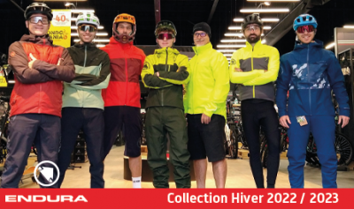 La collection Hiver 22/23 vêtements et accessoires ENDURA est EN STOCK chez Mondovélo
