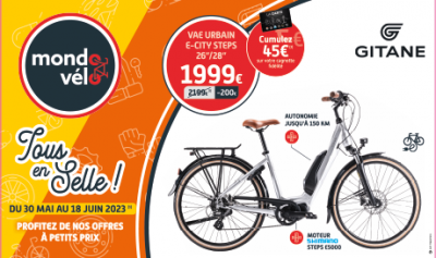 Du 30 mai au 18 juin 2022, Equipez-vous à petits prix chez Mondovélo grâce à notre sélection de vélos, accessoires et équipements à prix promo !