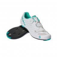 Chaussures route femme Scott Road Comp BOA® Lady 2021 Gloss White/Turquoise Blue chez Mondovélo Chambéry Annecy Grenoble Rumilly
