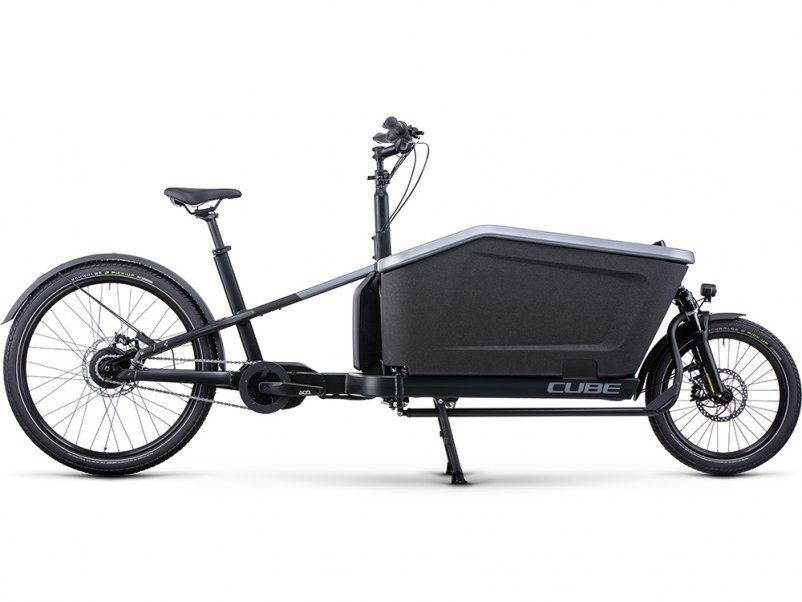 Vélo électrique cargo Cube Bikes Cargo Hybrid 500 Flashgrey'n'Black chez Mondovélo Chambéry Annecy Grenoble Rumilly