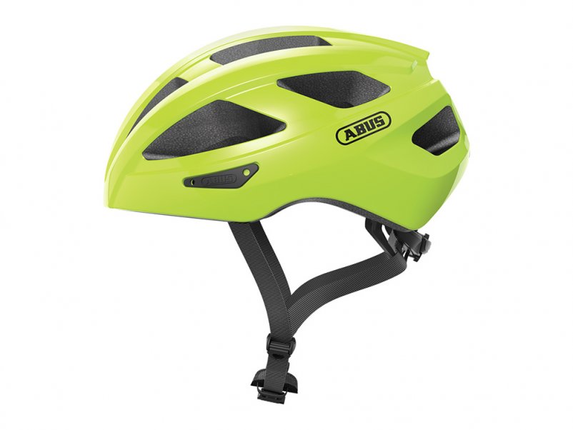 Casque route Abus Cycling Macator Signal Yellow chez Mondovélo Chambéry Annecy Grenoble Rumilly