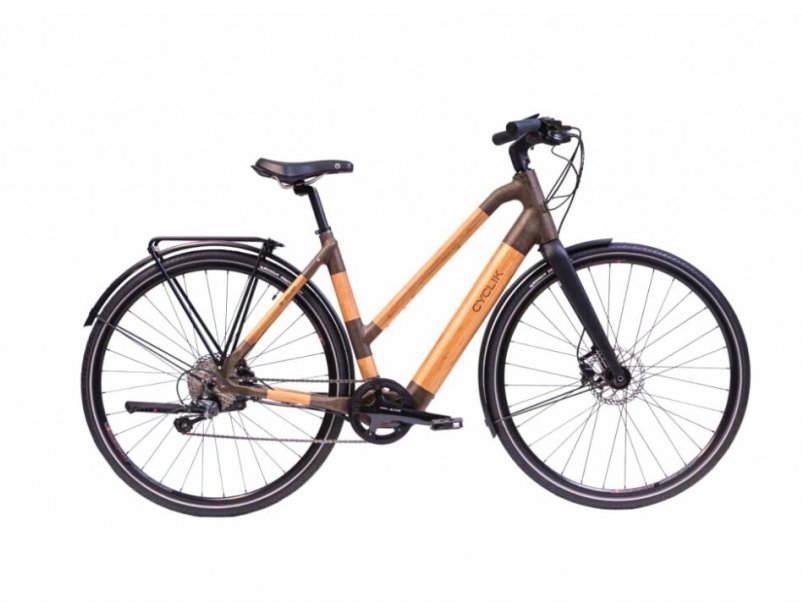 vélo électrique cyclik e-relief cadre bas en bambou